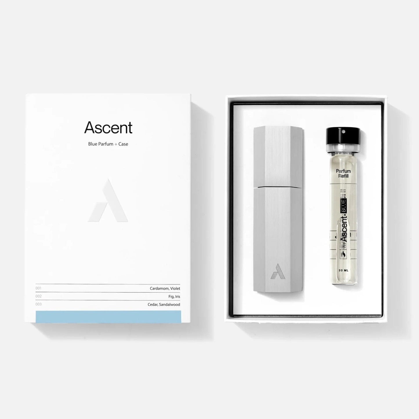 Ascent - Silver Case & Parfum Refill | Blue