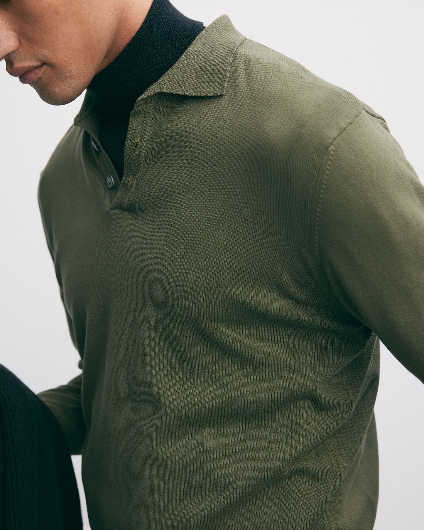 Italian Knitted Long-Sleeve Polo