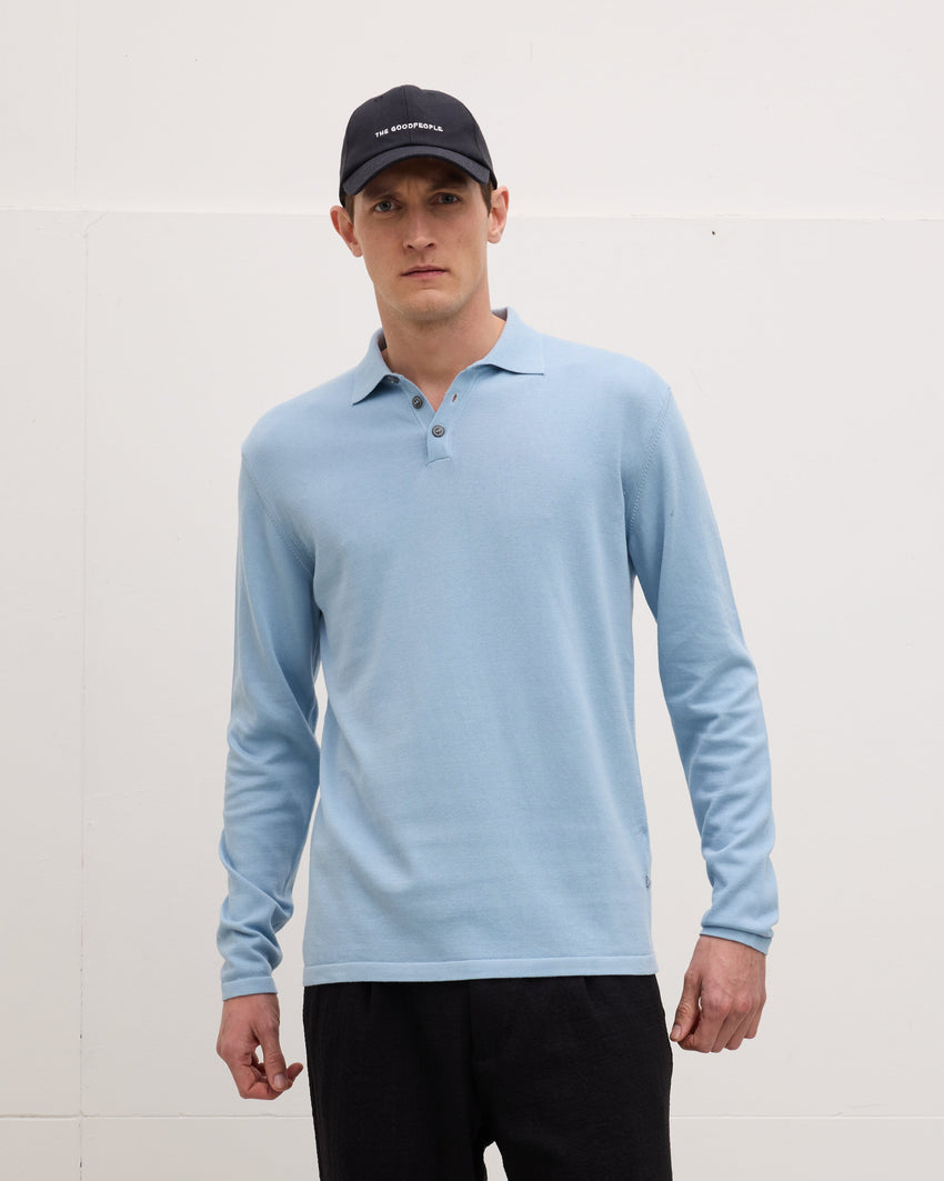 Italian Knitted Long-Sleeve Polo