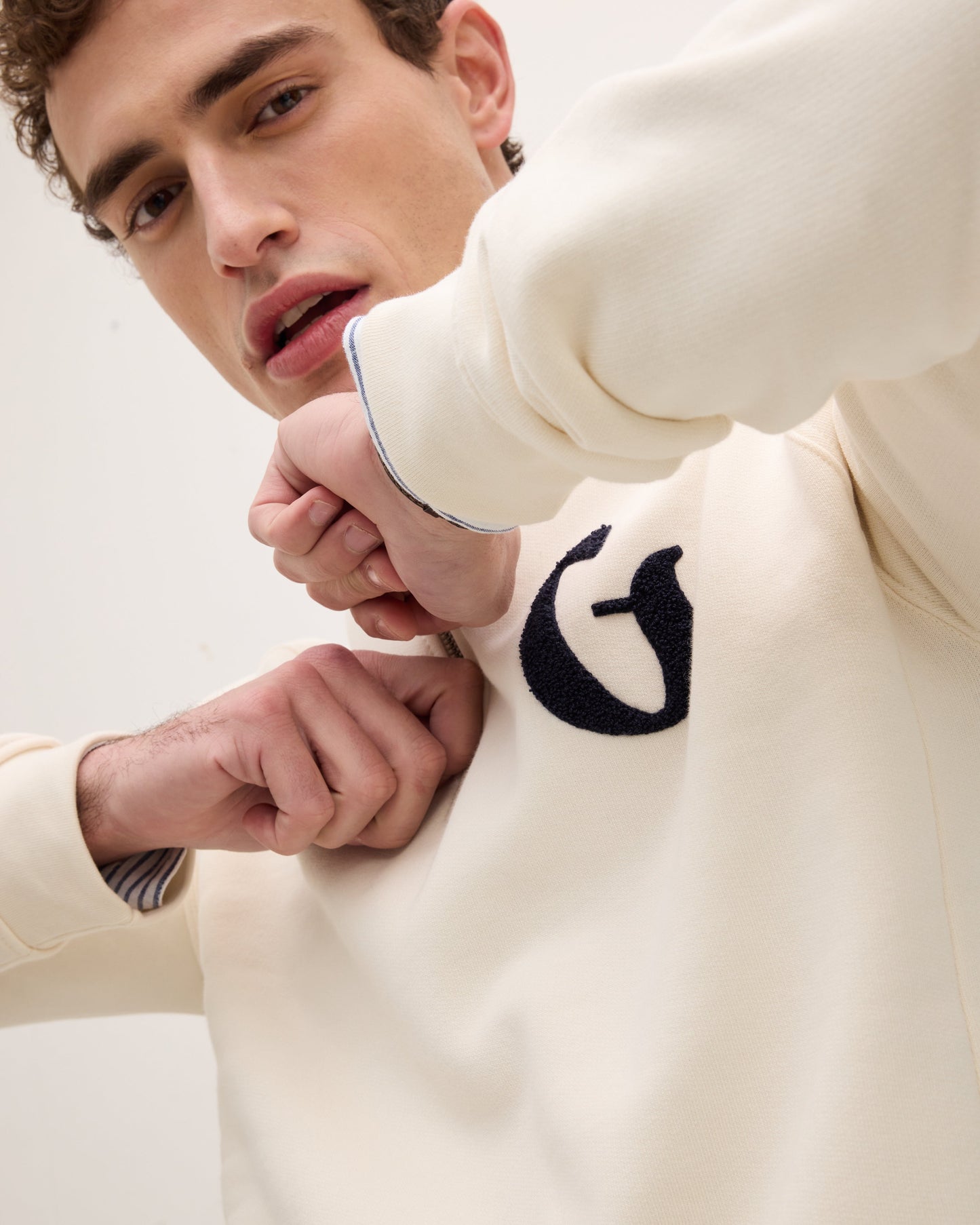 High-neck Zipper Collar Sweat