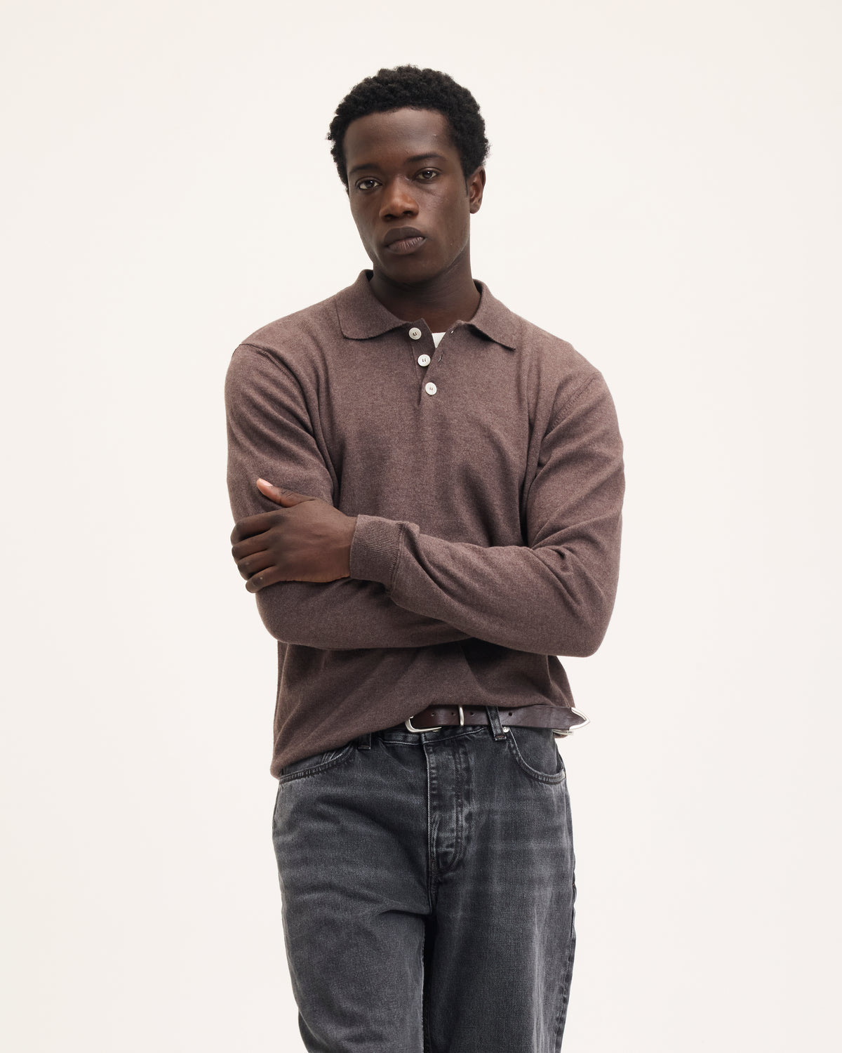 Kario Italian Knitted Long-Sleeve Polo