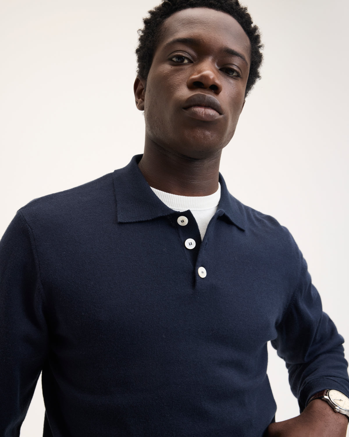 Kario Italian Knitted Long-Sleeve Polo