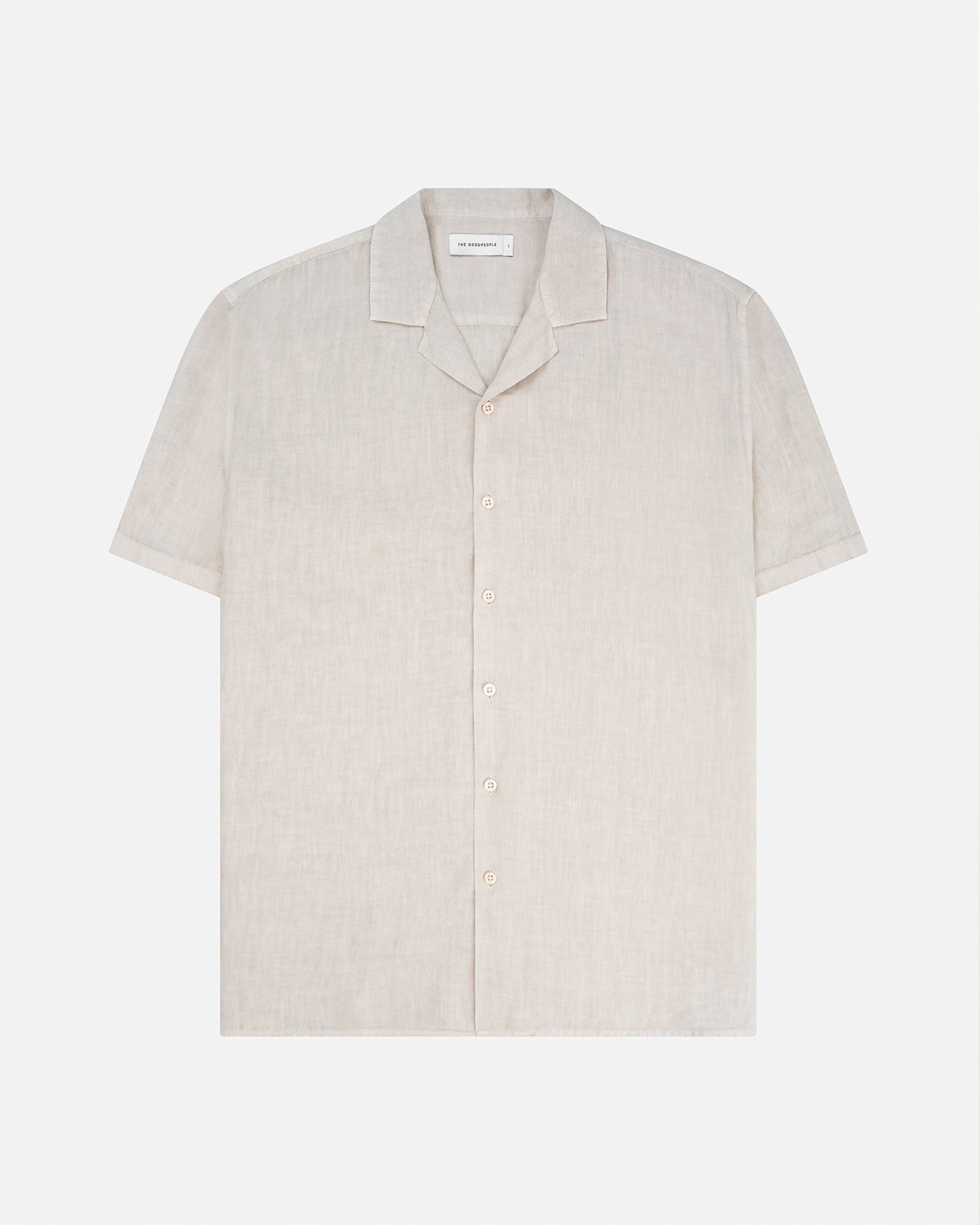 Linnen shirt met korte Mouwen