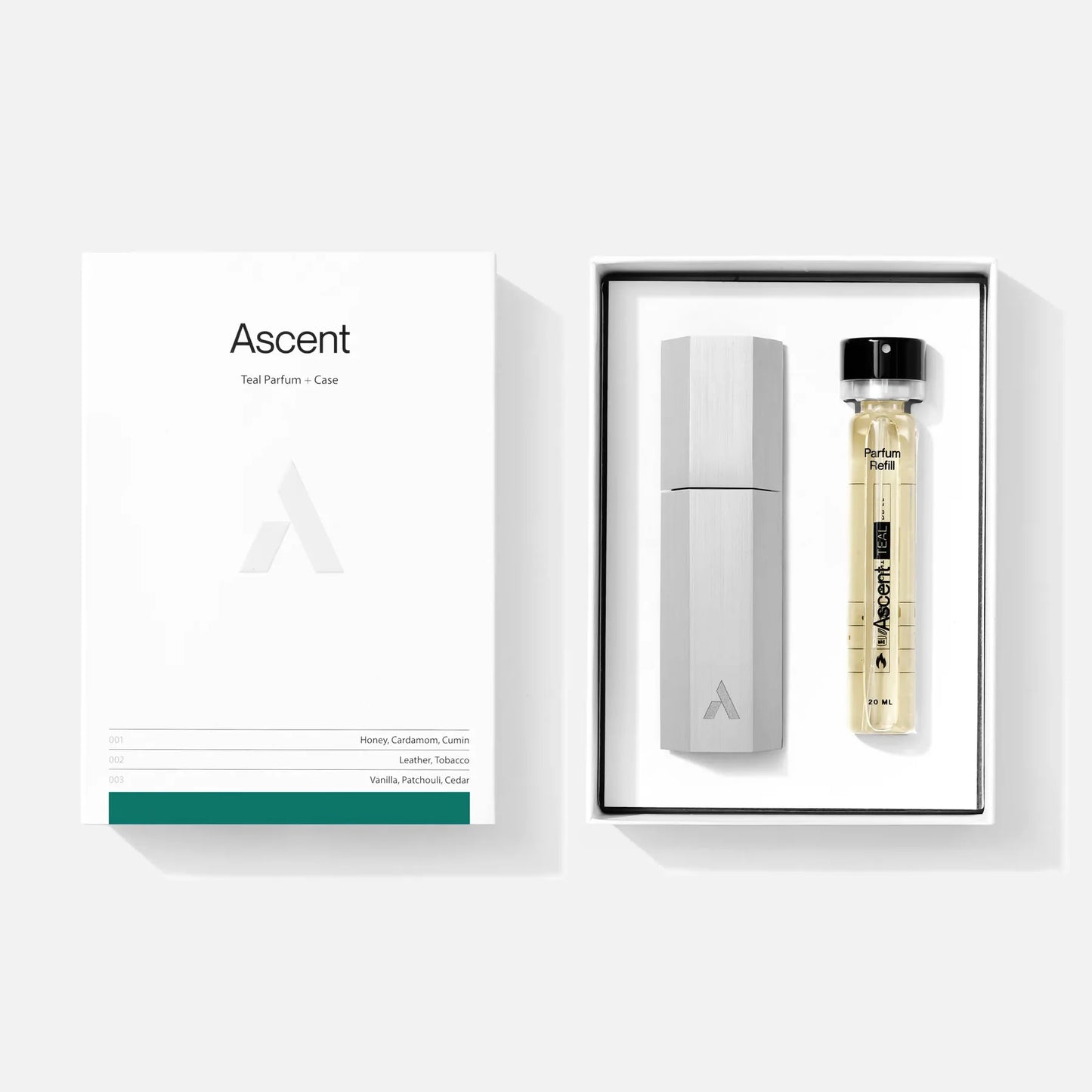 Ascent - Silver Case & Parfum Refill | Teal