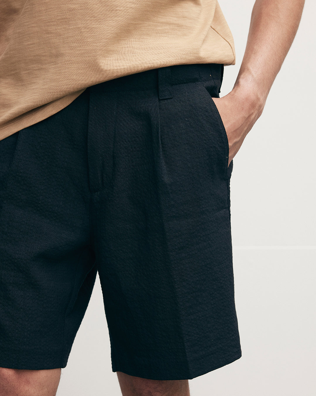 Wool-linen Blend Shorts